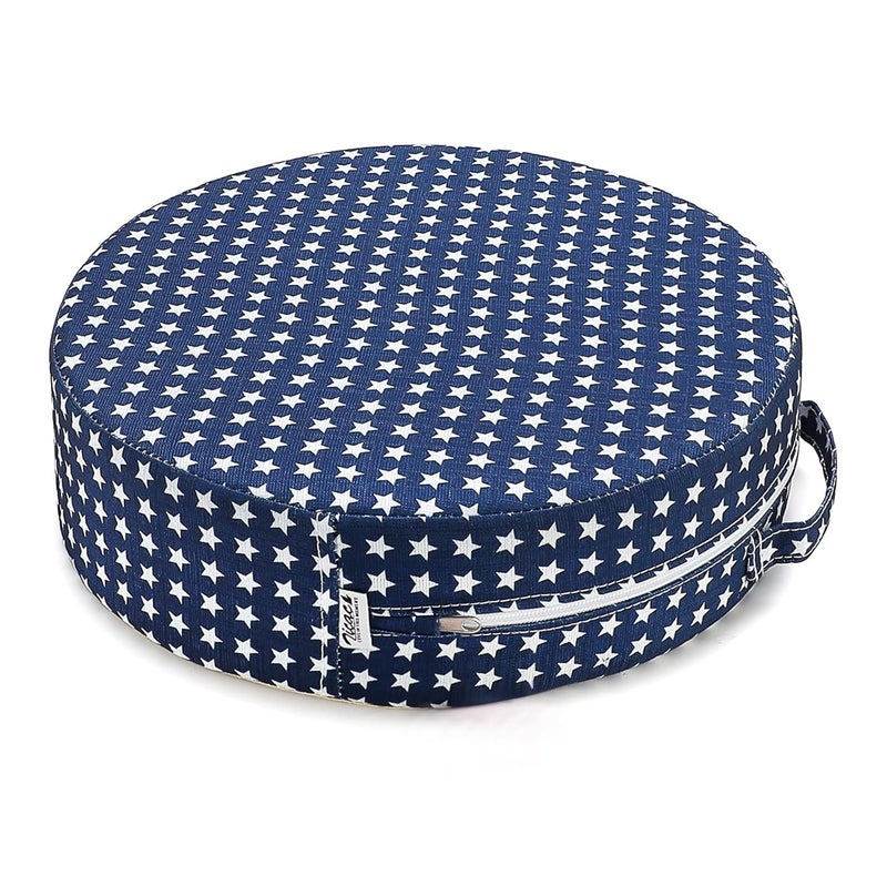 Zicac Kids' Anti-Slip Chair Seat Cushion- Dining Seat Pad Dismountable Round Seat Cushion (Blue Star) - Image 1